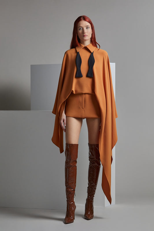 MICHIKO Draped Sleeve Mini Dress