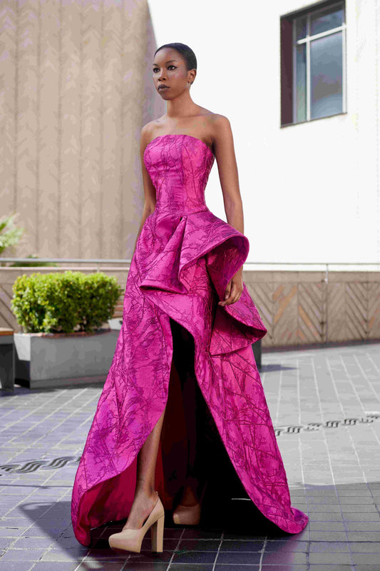 Strapless Brocard Gown