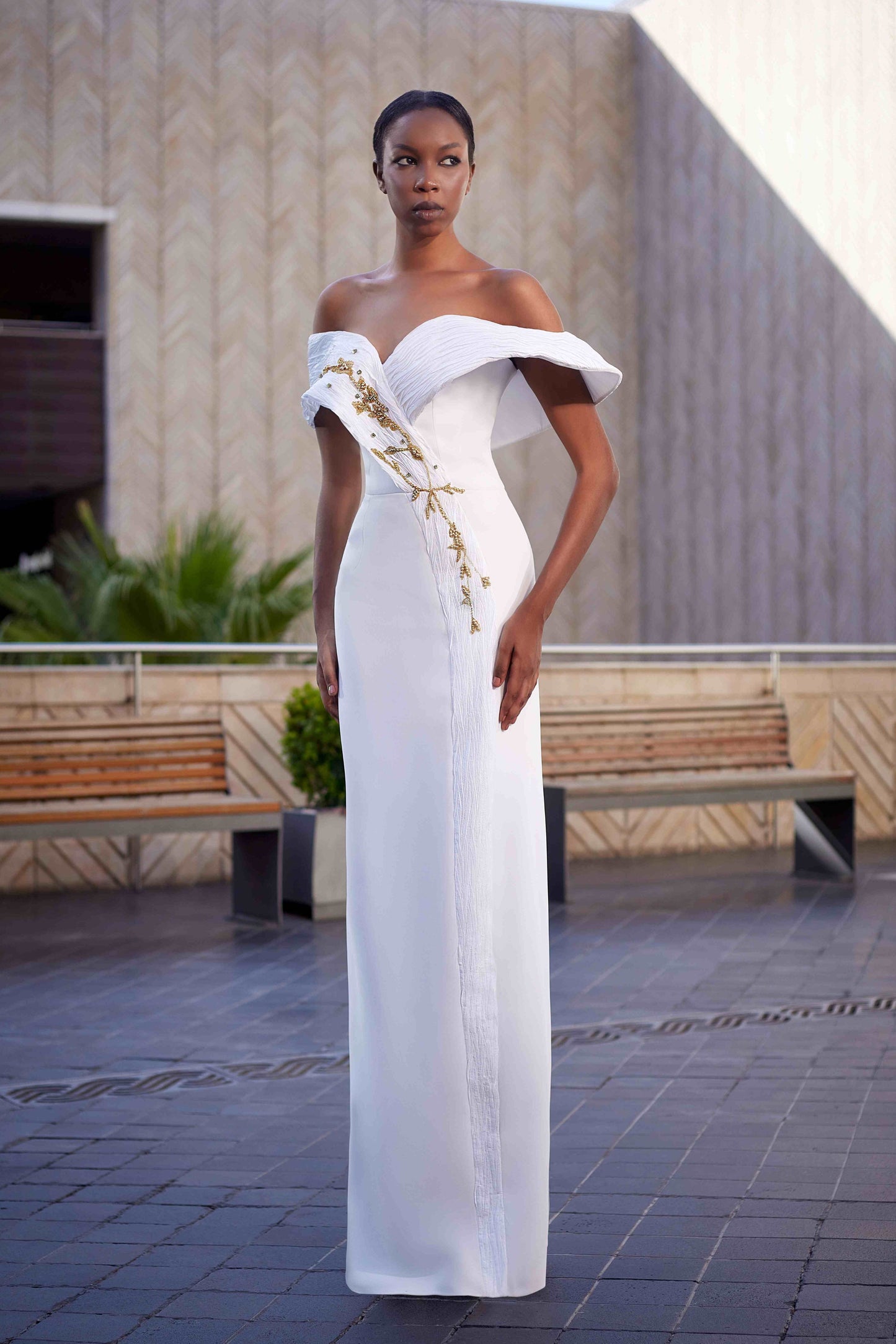 Jacquard & Embroidery Gown