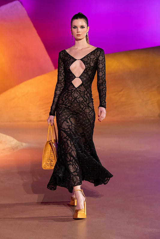 Monogram Cut-Out Dress