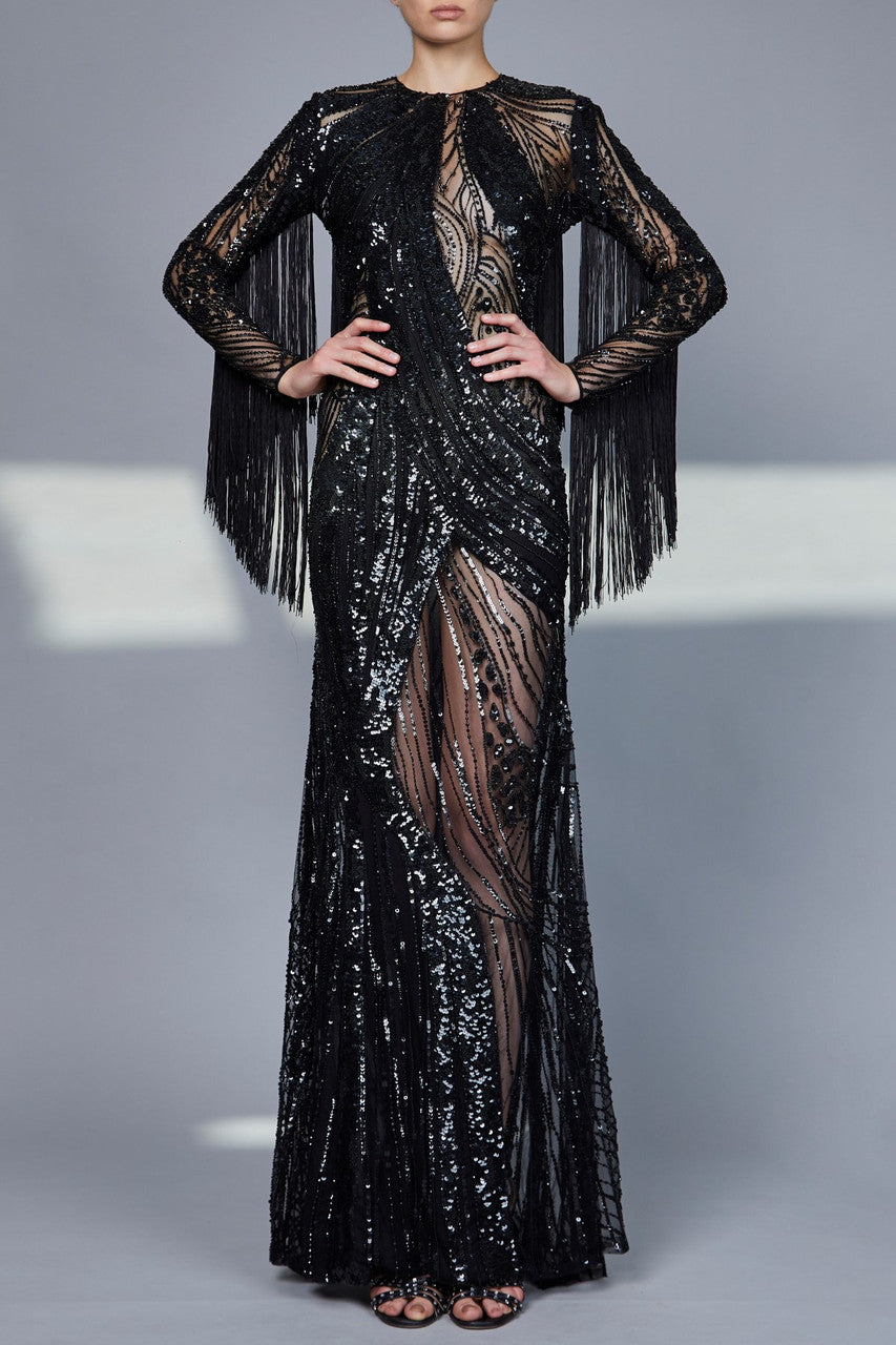 Bead -Embroidered  Gown