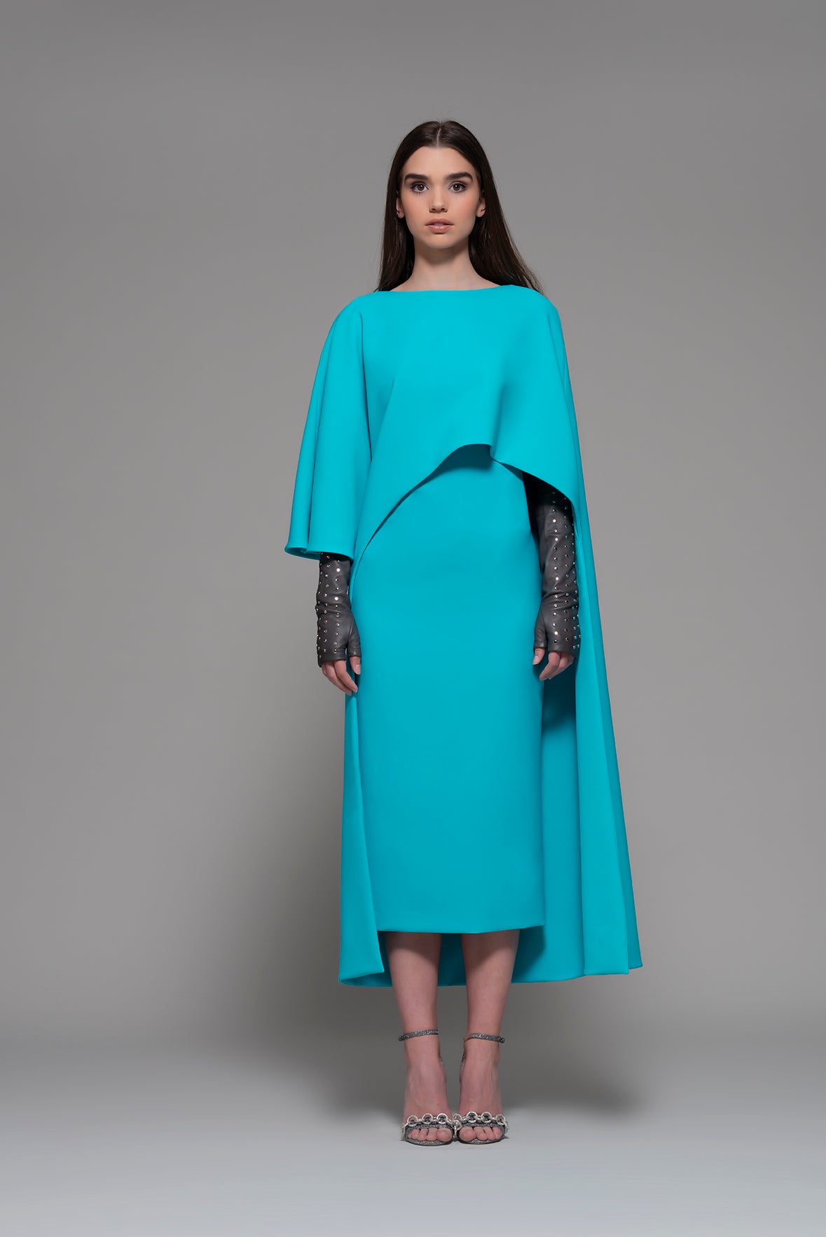 Fanna Cape Midi Dress