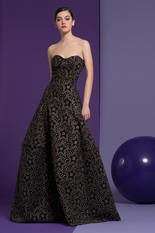 Black Strapless Elina Gown