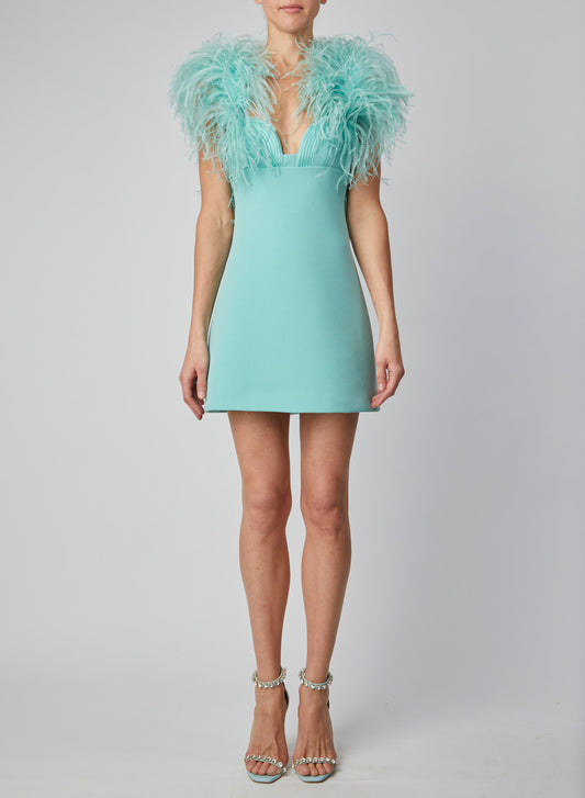 Crepe - Feather Cocktail Dress