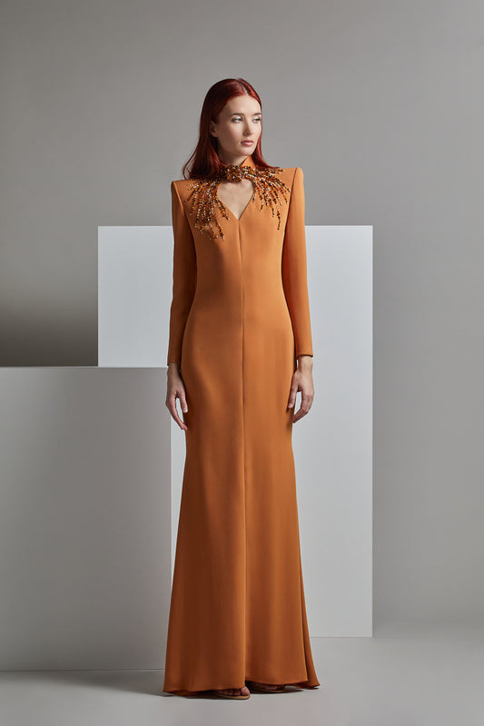 Long Sleeve MORIMASA Evening Dress