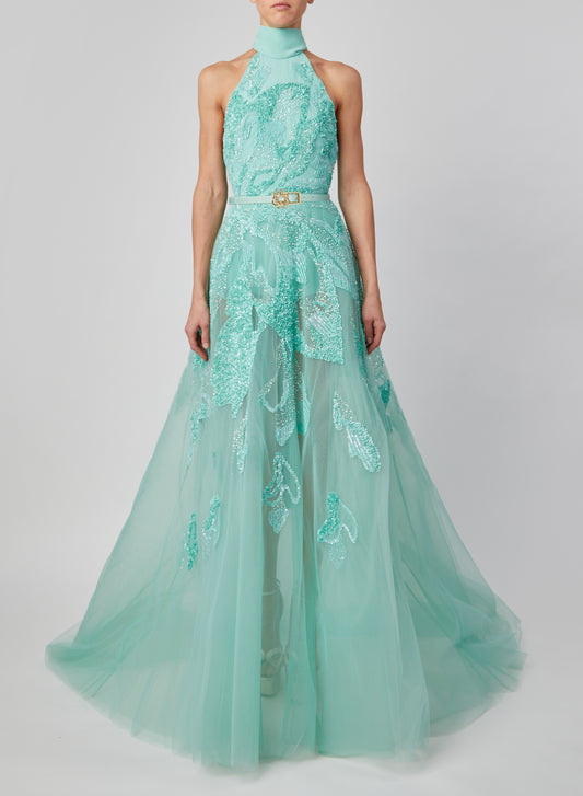 Halter Beaded Gown