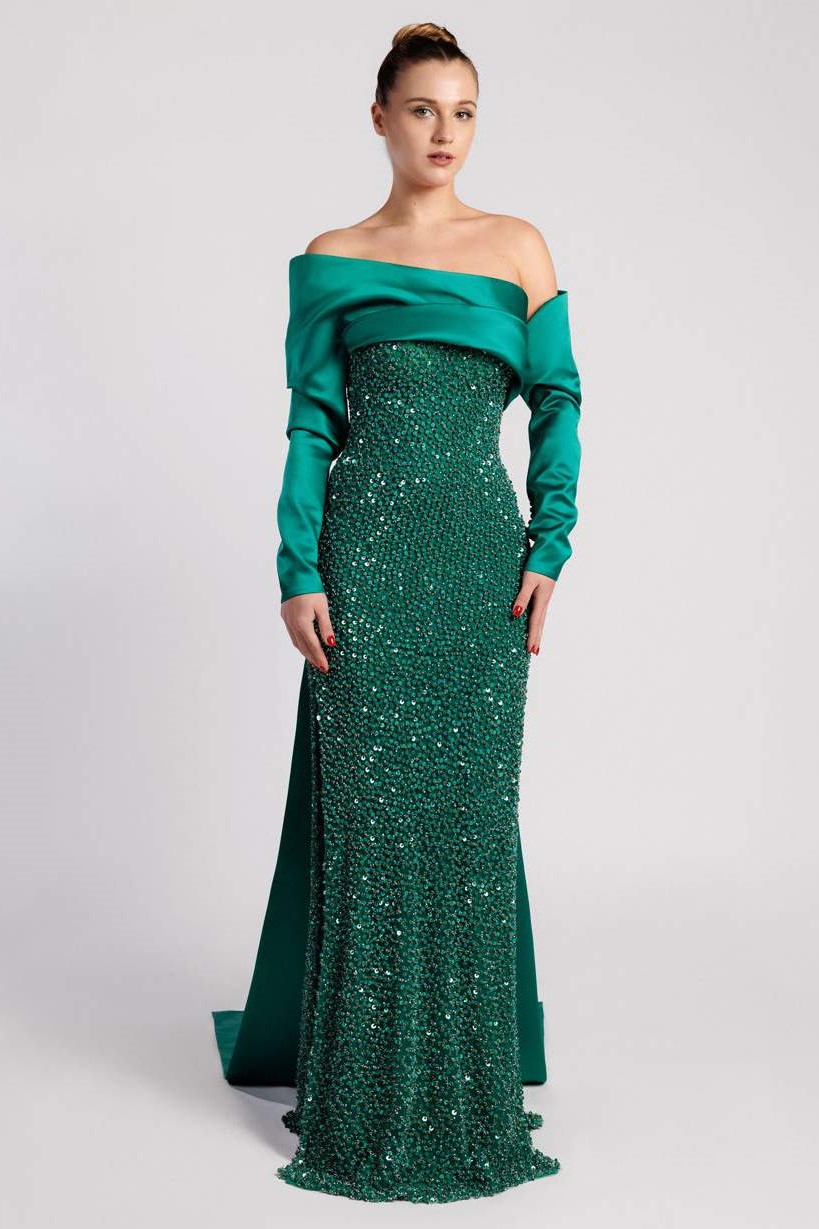 Off Shoulder Column Gown