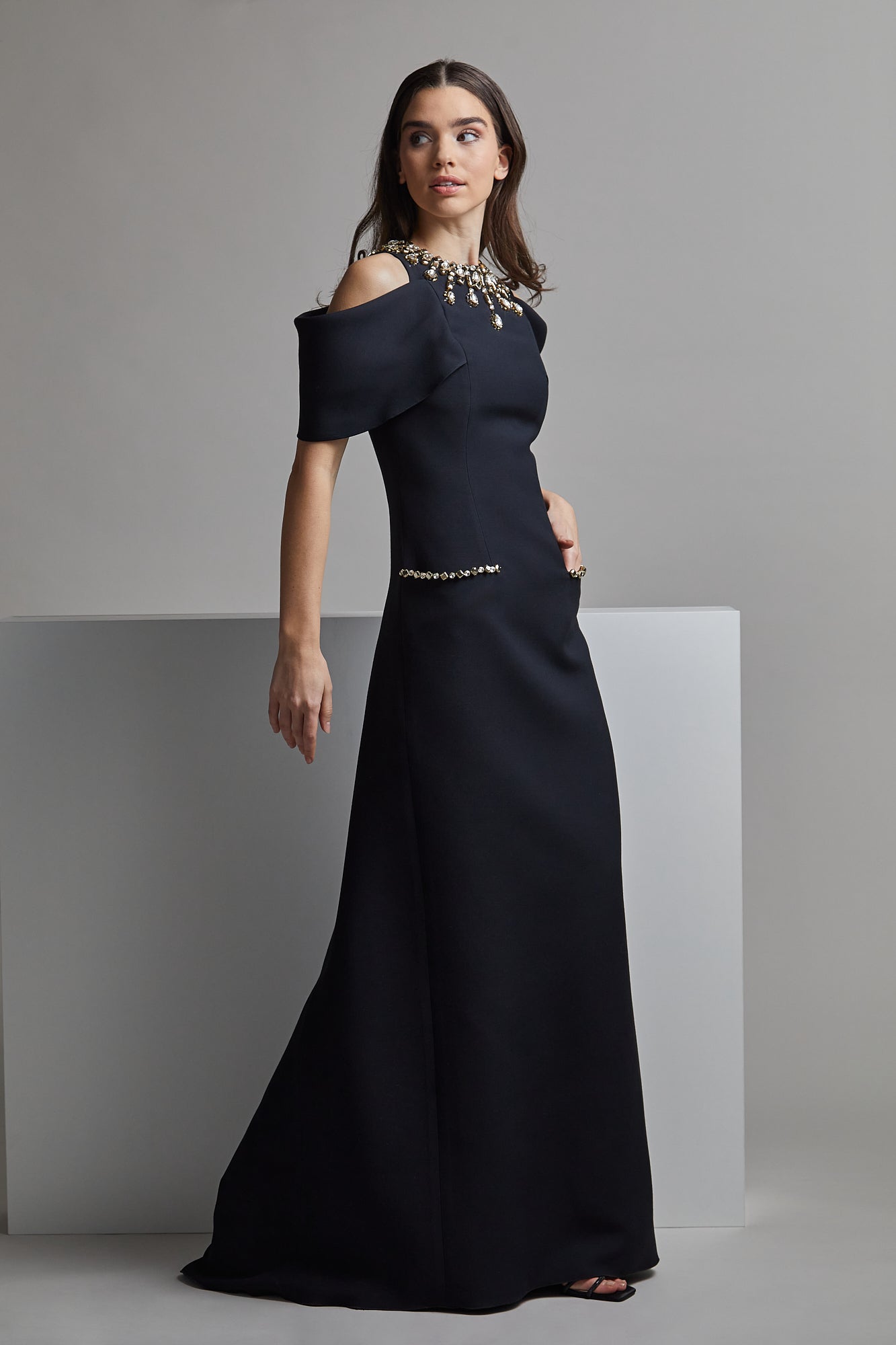 Off-Shoulder NAOKI Evening Dress