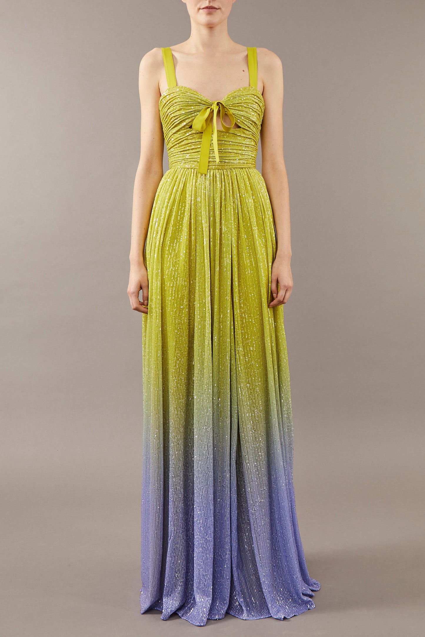 Ombre Sequined Chiffon Gown