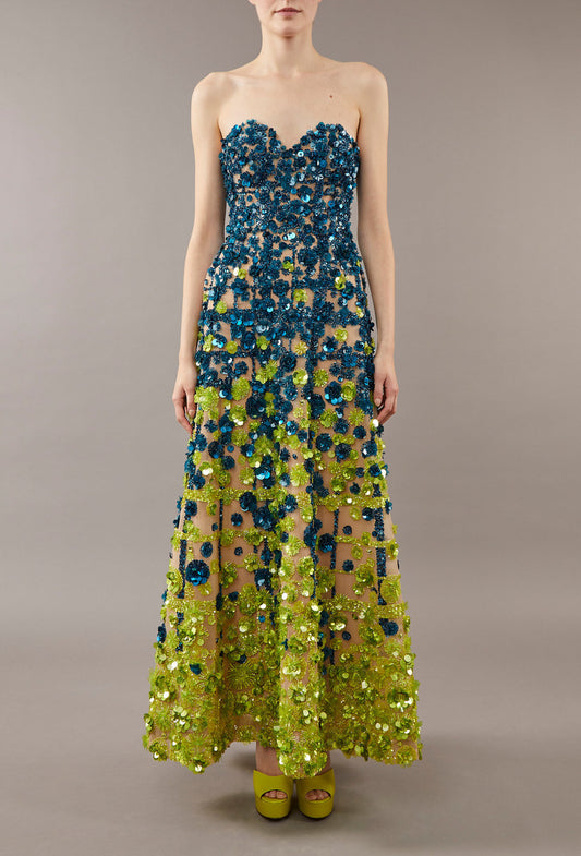 3D Floral Applique Gown