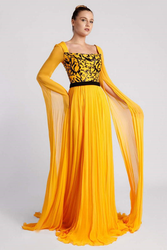 Chiffon Pleated Gown