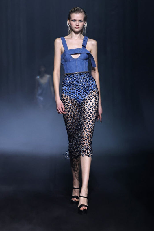 Belted Denim Corset Dress