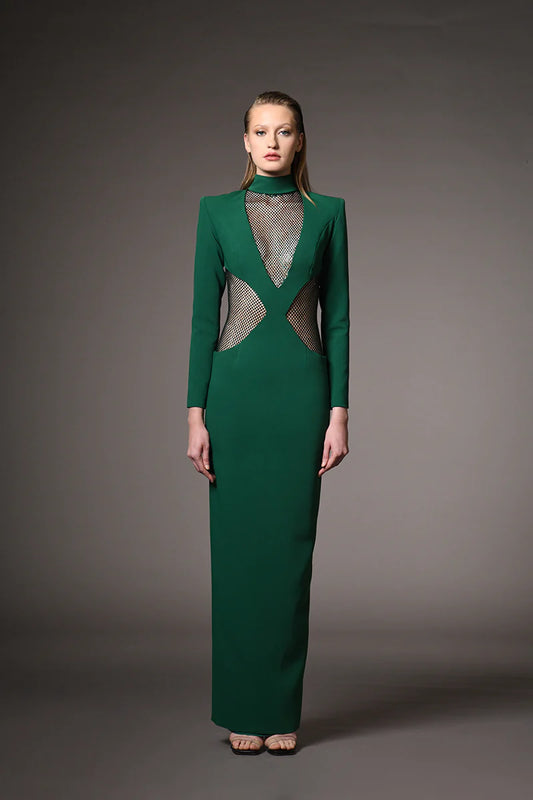 Net Embroidered Dress