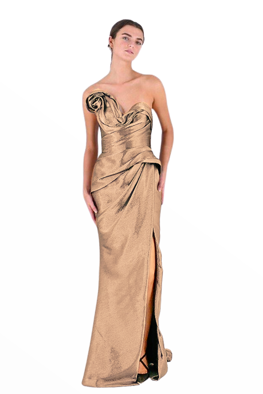 Strapless Lame  Gown