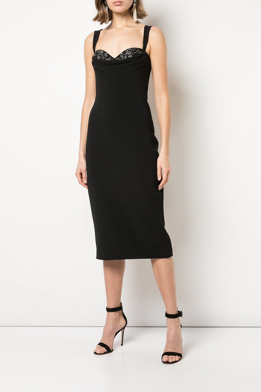 Sleeveless Crepe Sheath  Dress