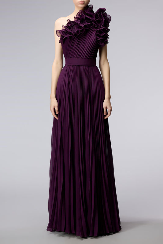 Ruffled Georgette Gown