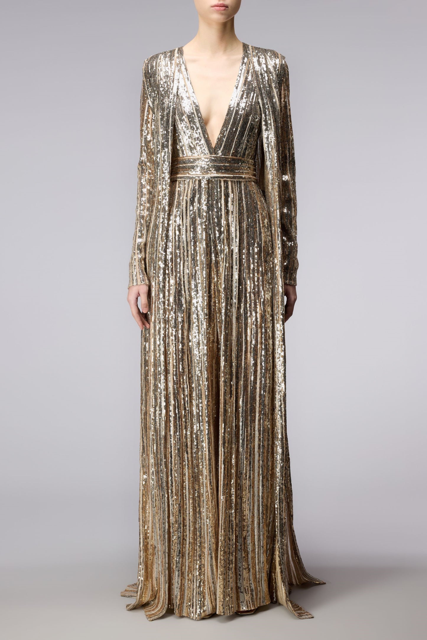 Caped Sequin Tulle Jumpsuit