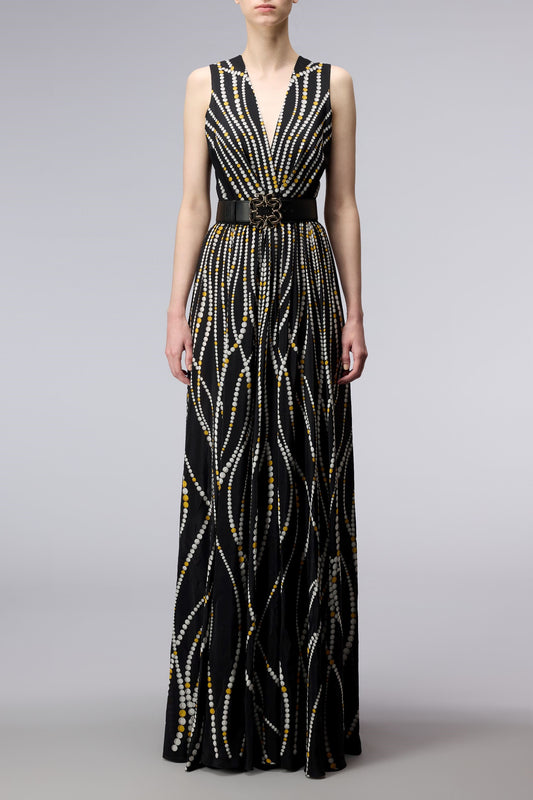 Printed Crepe Gown