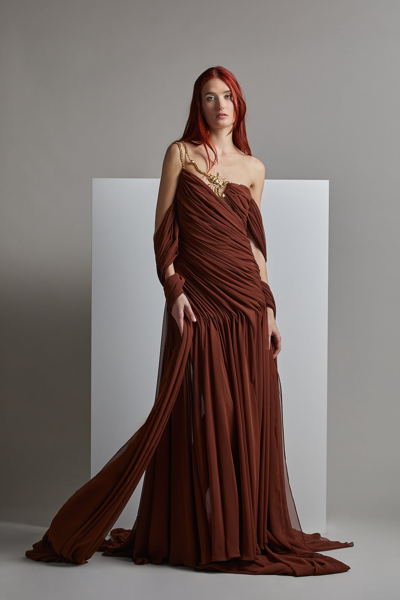 One-Shoulder RIKYU Evening Dress