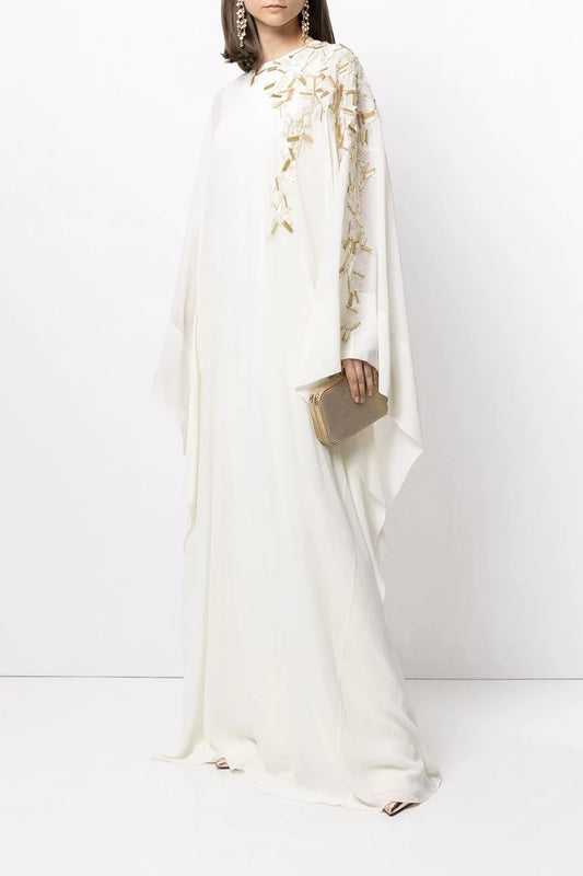 Embroidered Kaftan Gown