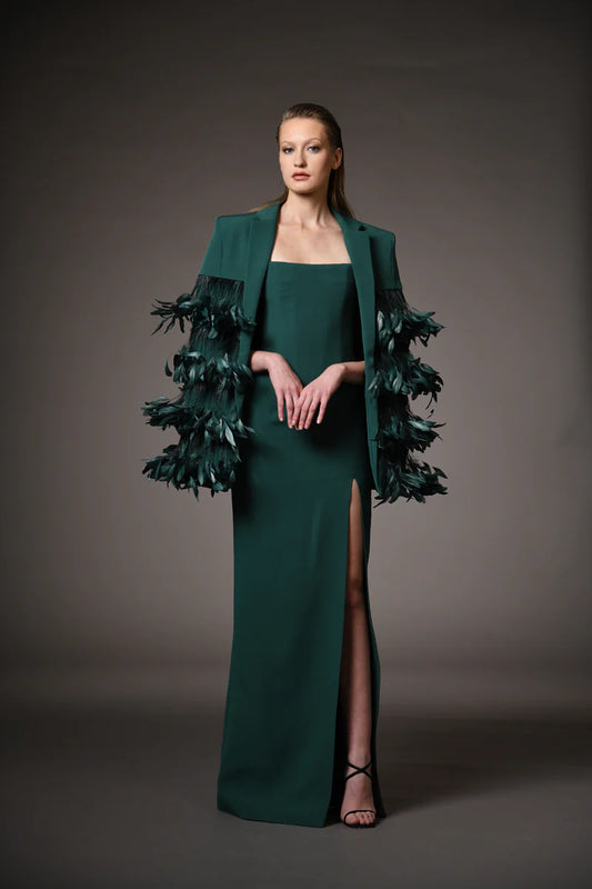 Feather Blazer and Dress