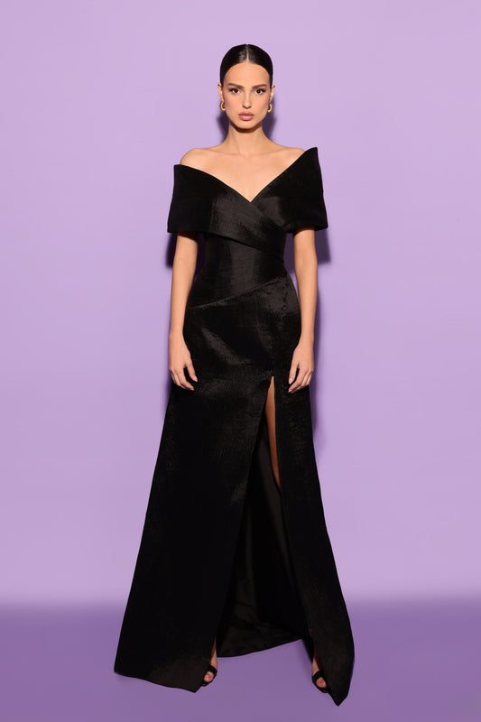 Off-Shoulder SCARLET Gown