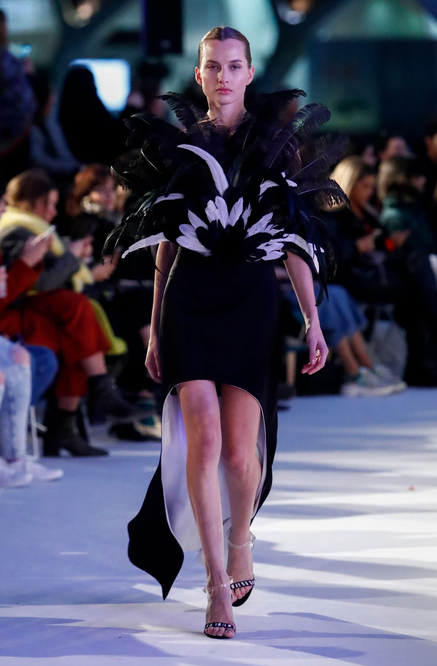 Blello Feathered Cocktail Dress