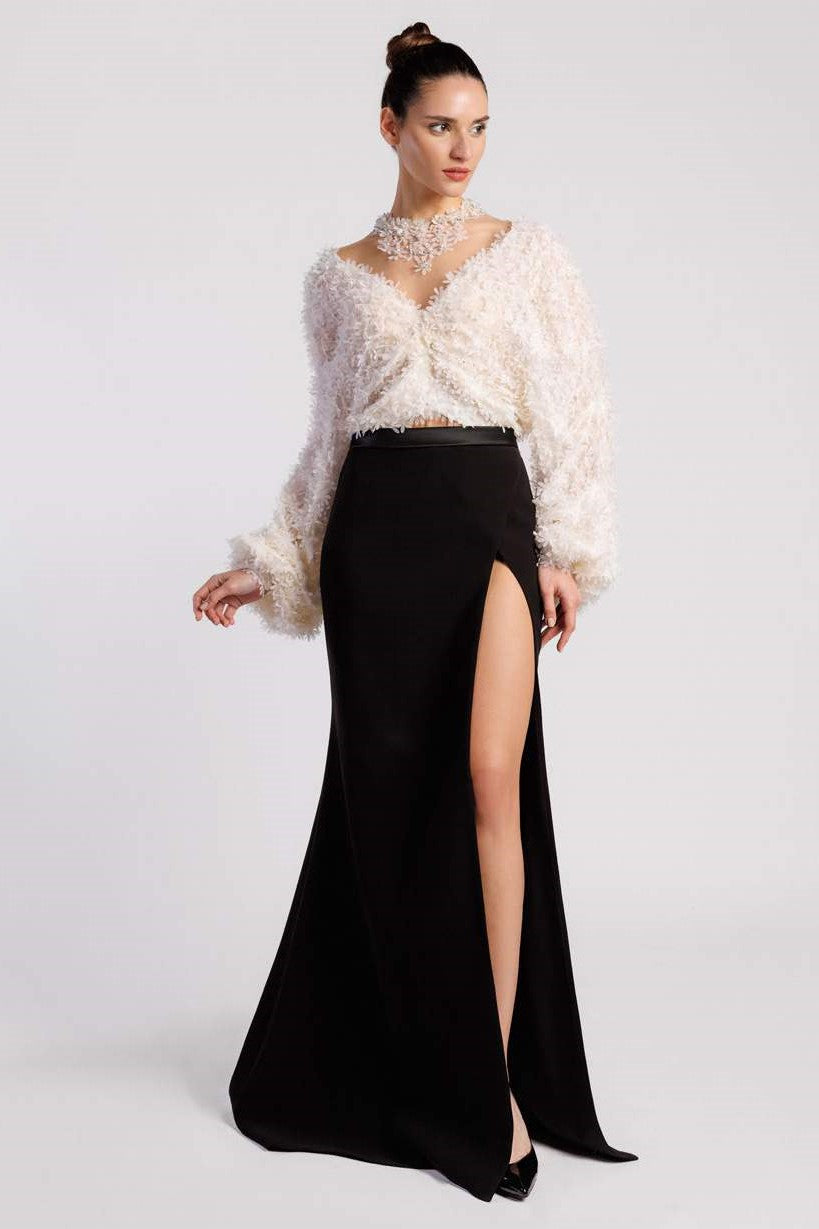 Bishop Sleeve Mermaid Gown