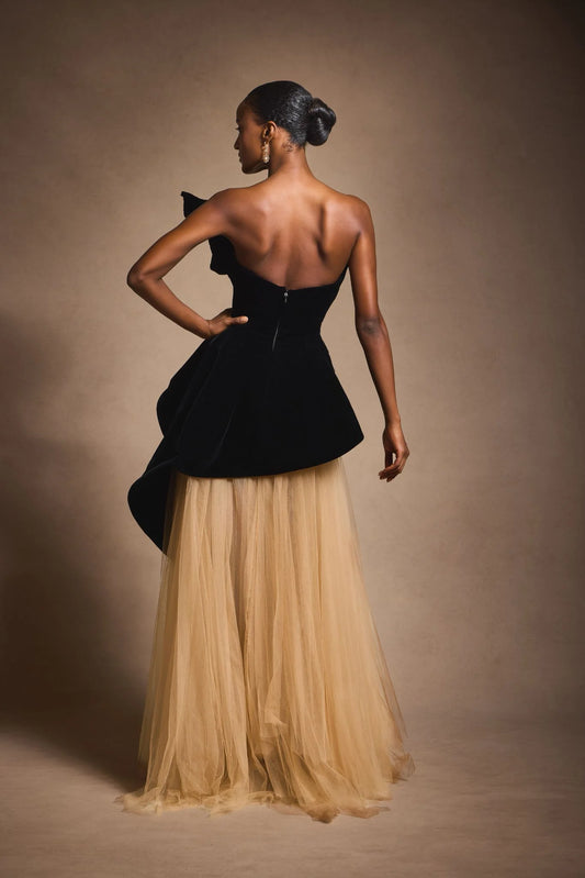 Strapless Velvet Bodice Gown