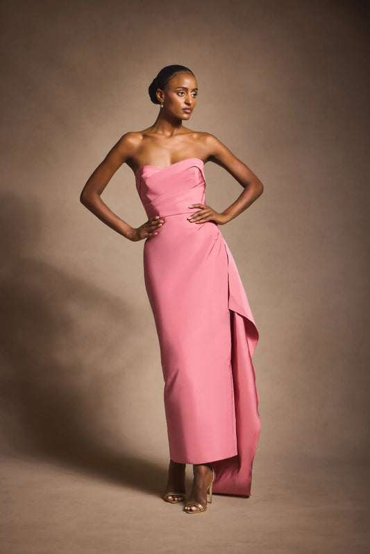 Strapless Column Gown