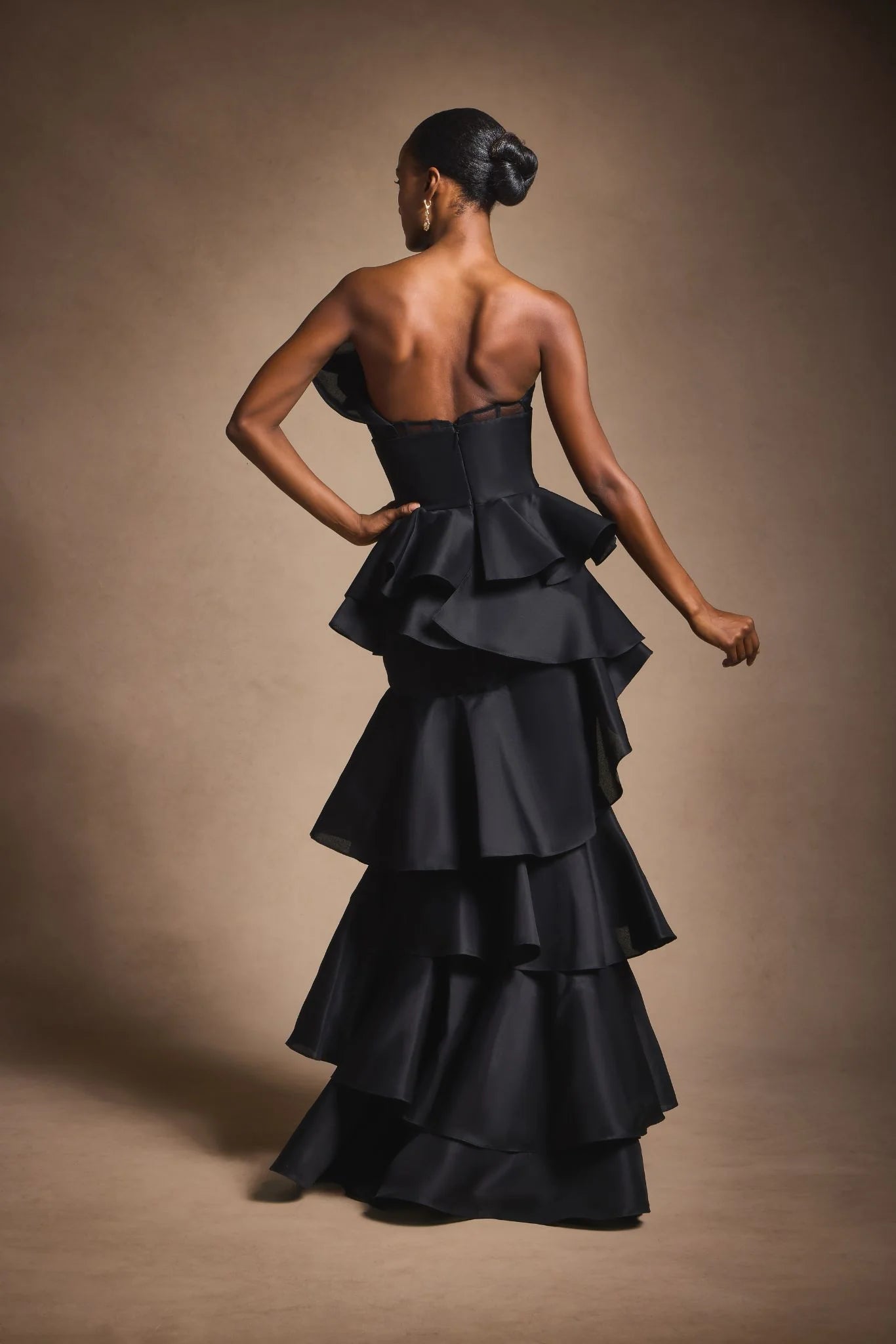 Strapless Ruffle Gown
