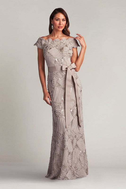 Demie Embroidered Mini Paillette Gown