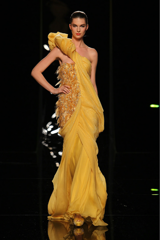 One Shoulder Gown with Embellished Side