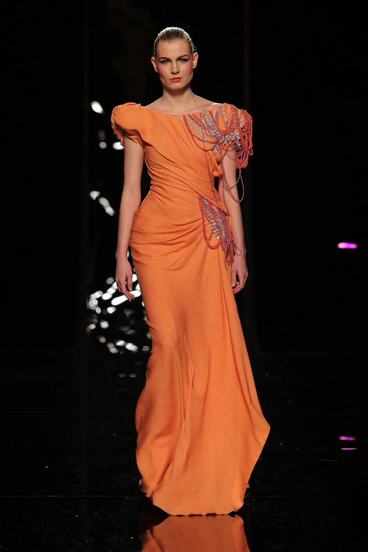 Cap Sleeve Gown with Beading