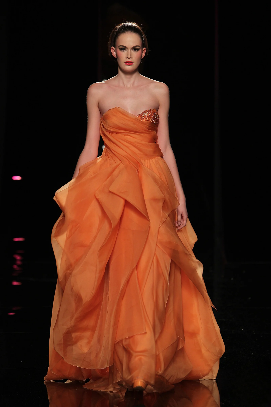 Strapless  Gown with Ruffled Skirt