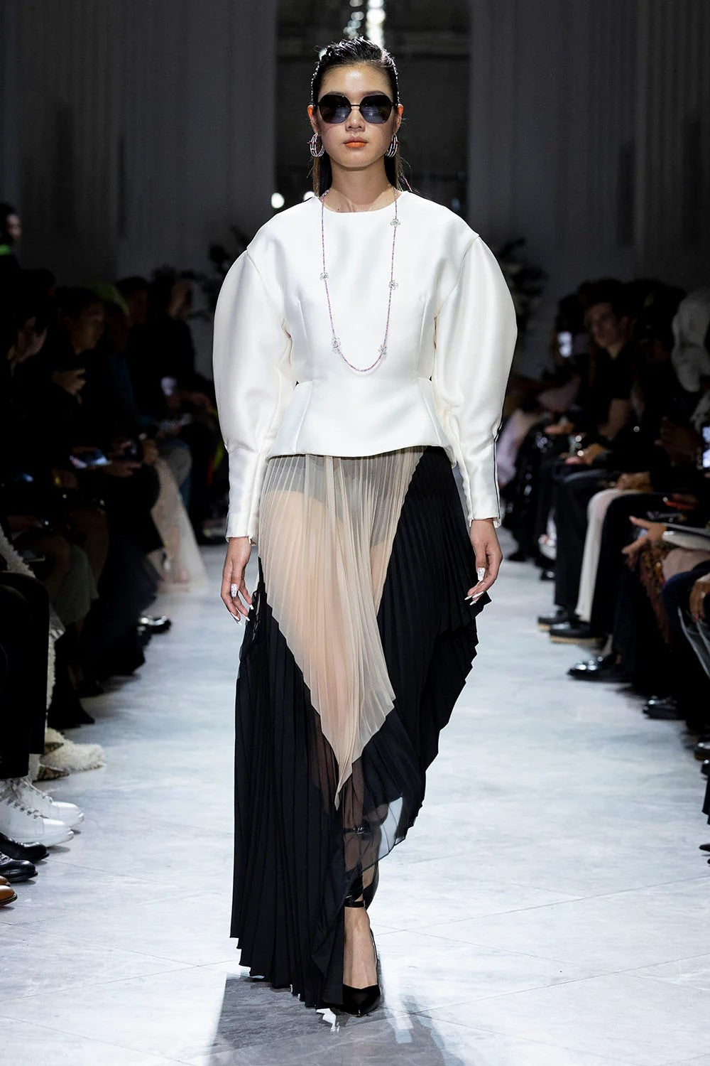 Gazar Top with Pleated Skirt