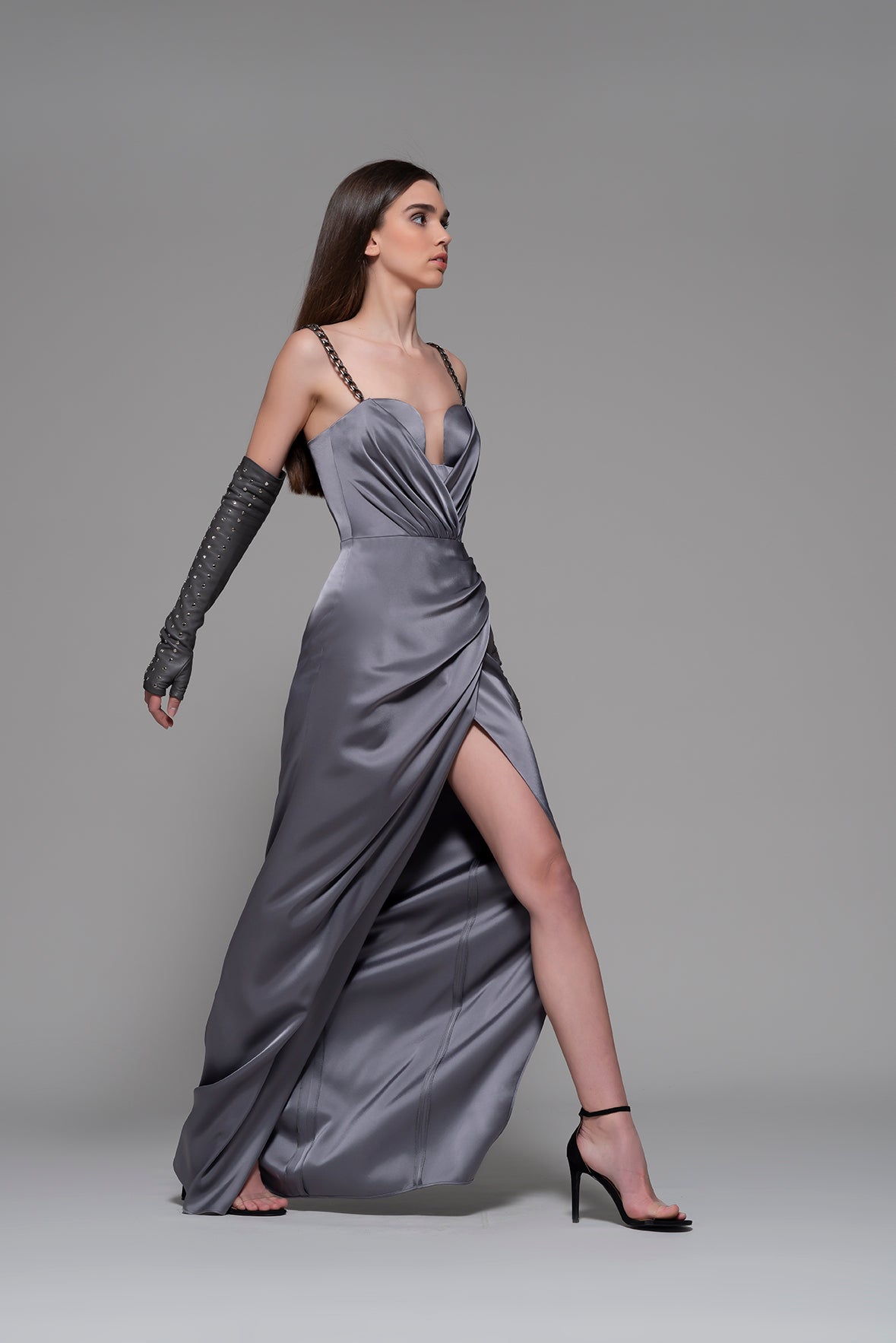 Dervio Sleeveless Slit Gown