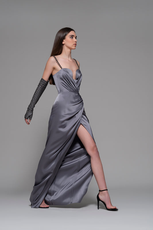 Dervio Sleeveless Slit Gown