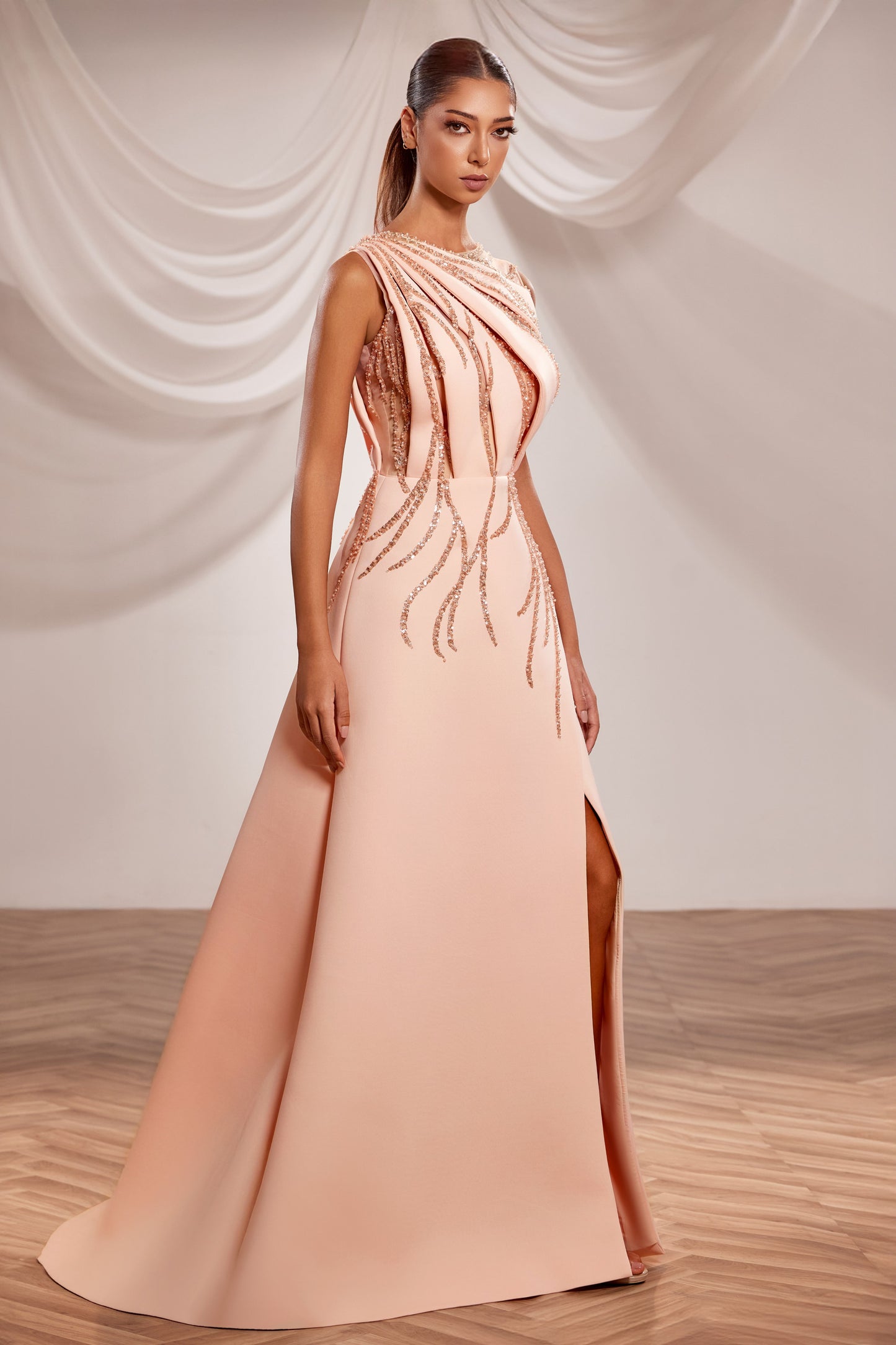 Cut-Out Bodice Gown