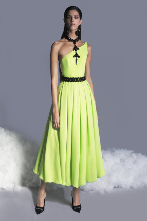 One Shoulder Georgette Dress