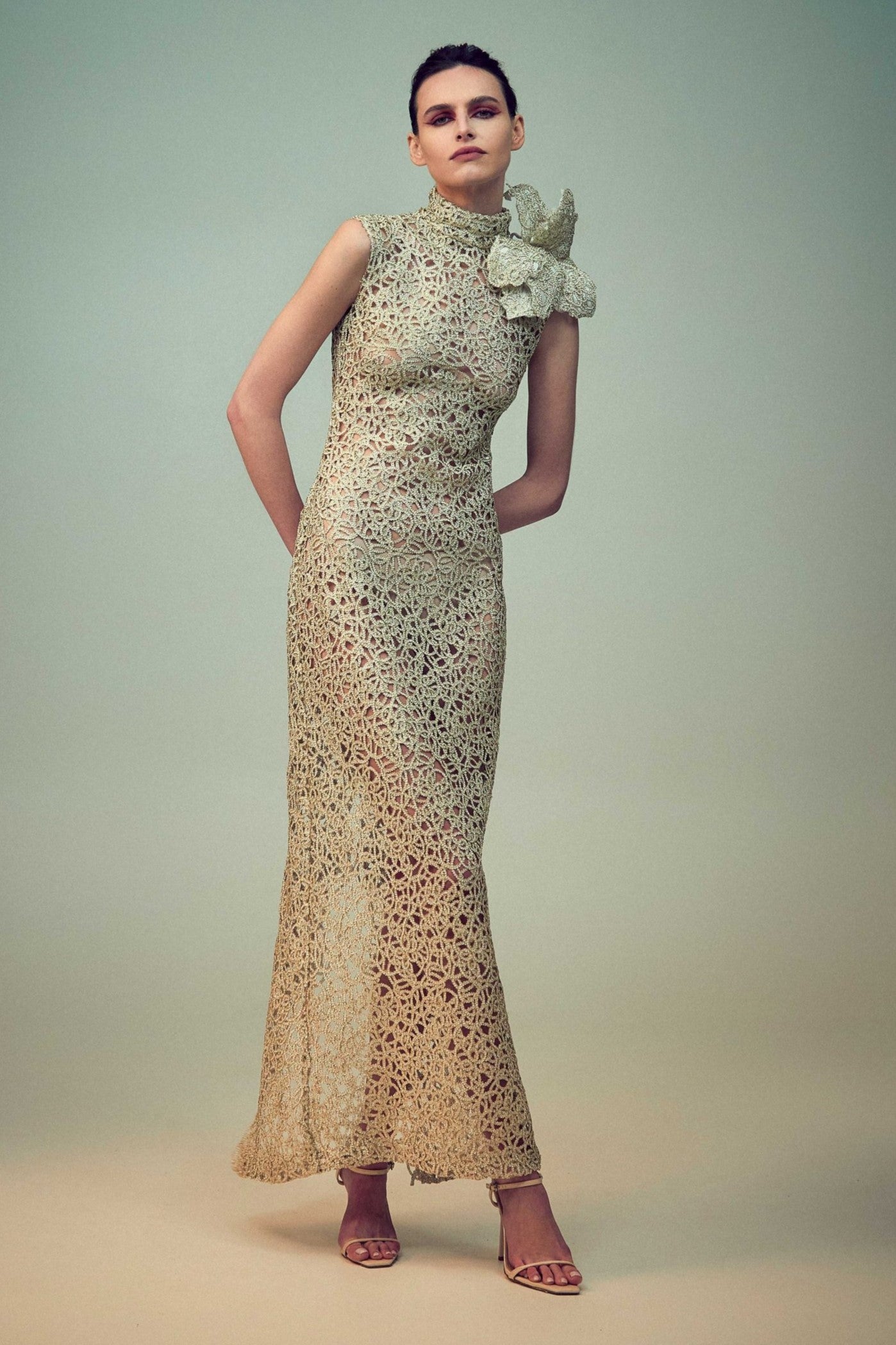 Hibiscus Cape and Lace Gown