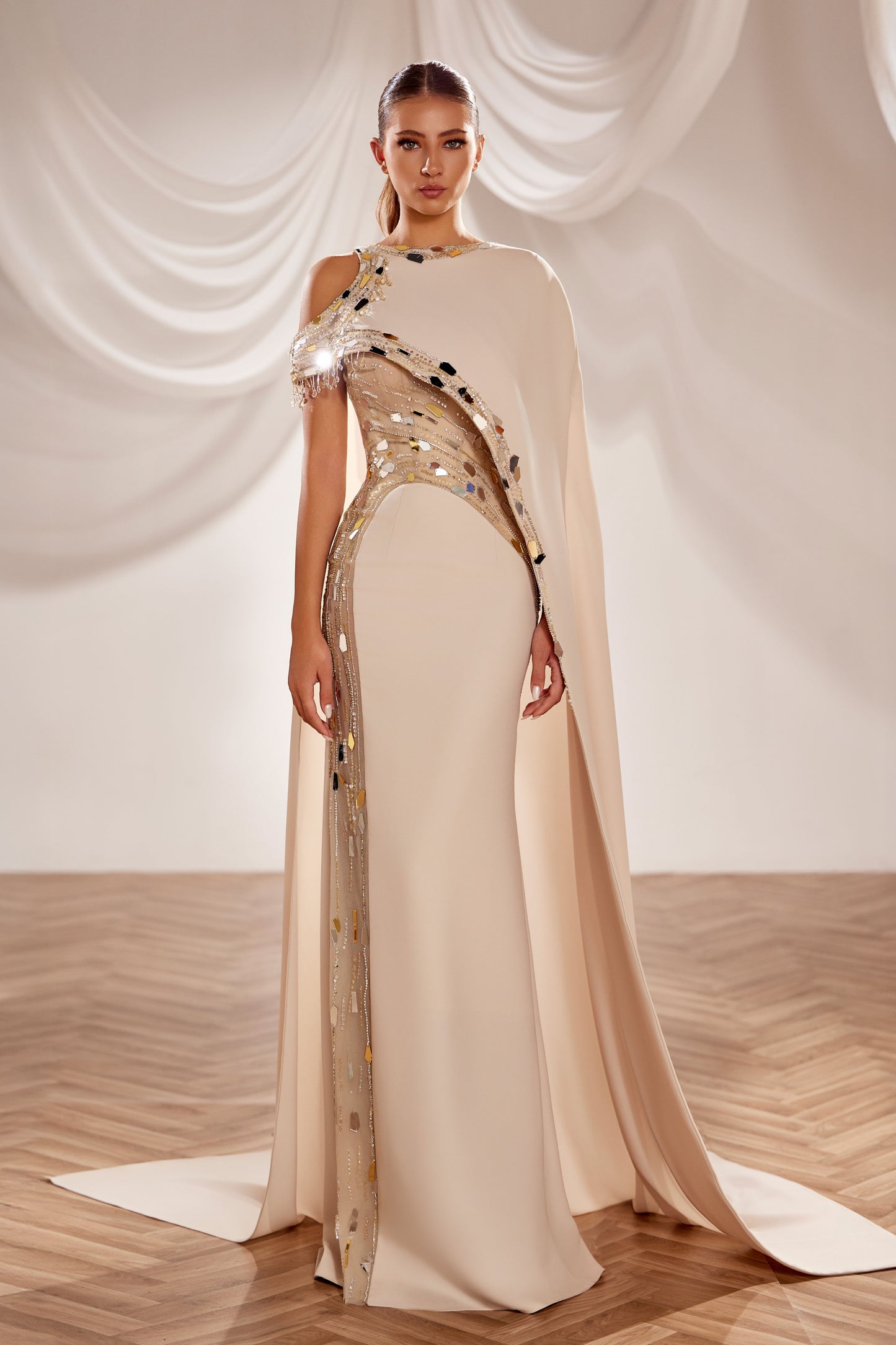 Column Crepe Gown
