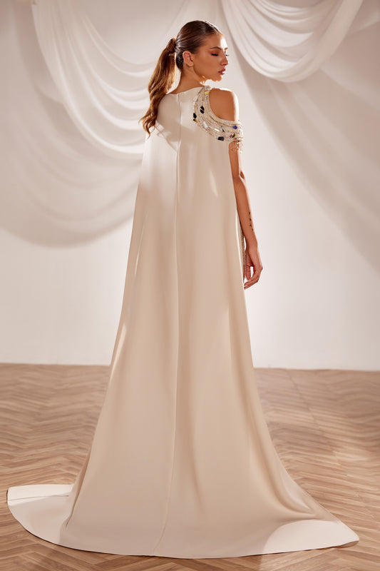 Column Crepe Gown