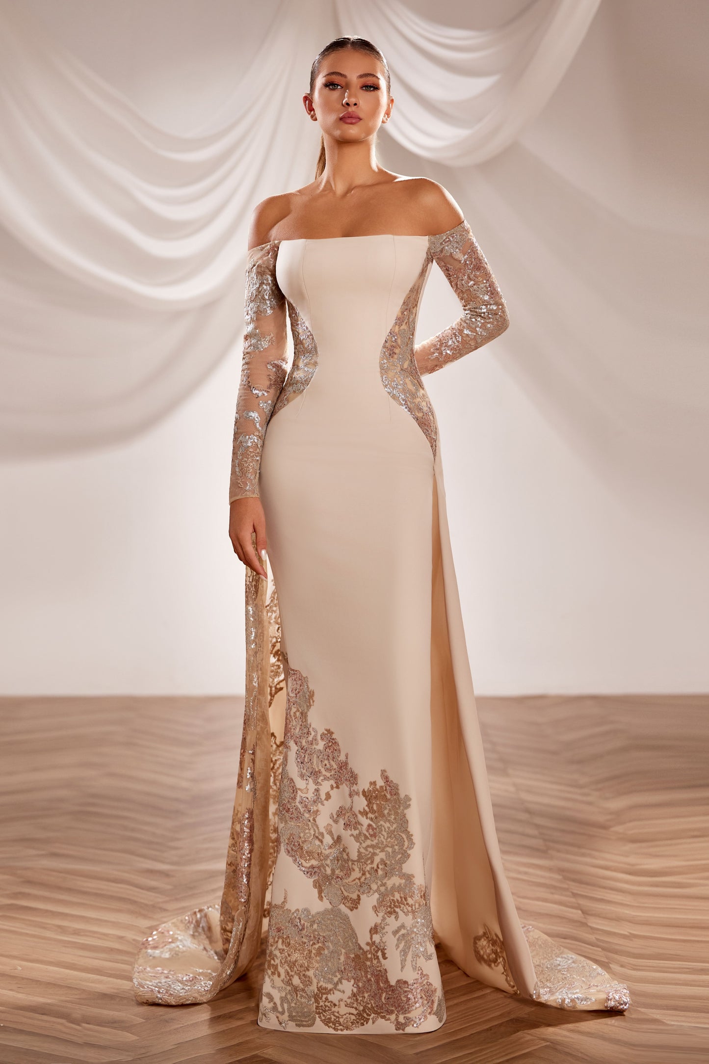 Strapless Crepe Gown