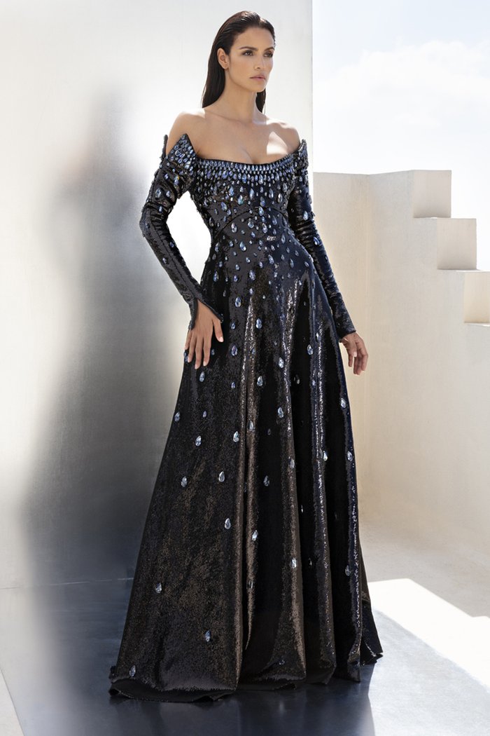 Long Sleeve A-Line  Gown