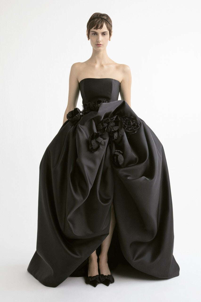 Strapless Gown with High-Low Skirt