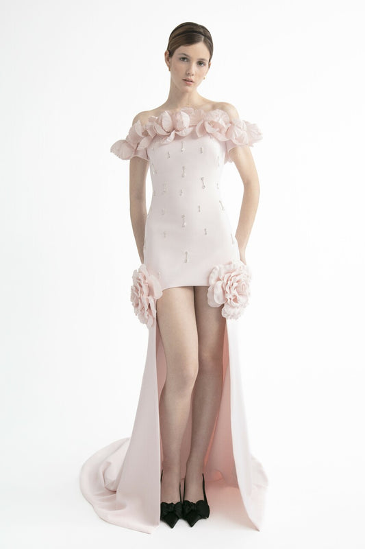 Off Shoulder High-Low Gown