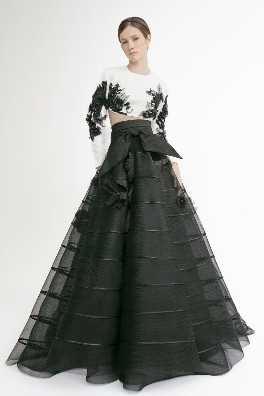 Long Sleeve Top with A-Line Skirt