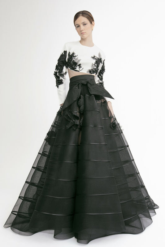 Long Sleeve Top with A-Line Skirt