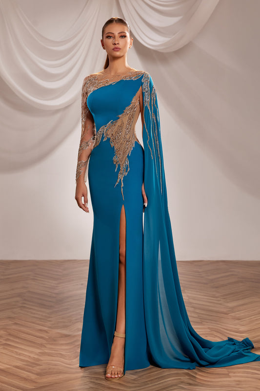 Draped Crepe Gown